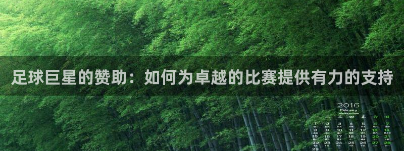  足球巨星的赞助：如何为卓越的比赛提供有力的支持